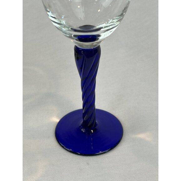Bombay Cocktail Cordial Glasses Set Of 4 Multicolor Swirl Stem Art Deco Style Gl - Picture 5 of 8